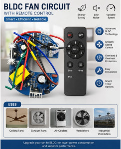 BLDC Ceiling Fan Circuit Board with Remote Control - Energy Saving 6 Speed